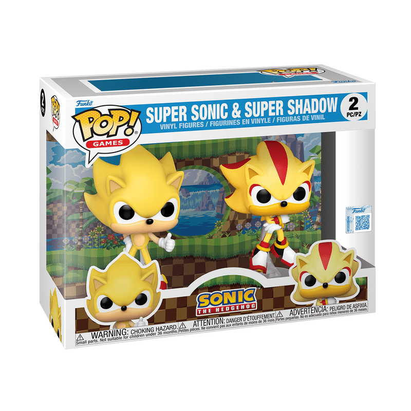 Funko Pop! Super Sonic & Super Shadow (2 - Pack, Flocked) - Sonic The Hedgehog - Figz