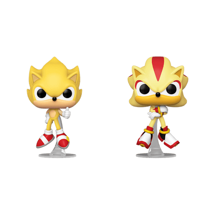 Funko Pop! Super Sonic & Super Shadow (2 - Pack, Flocked) - Sonic The Hedgehog - Figz