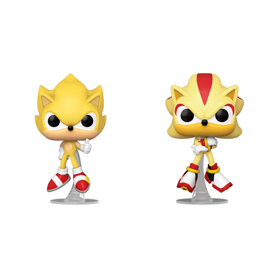 Funko Pop! Super Sonic & Super Shadow (2 - Pack, Flocked) - Sonic The Hedgehog - Figz